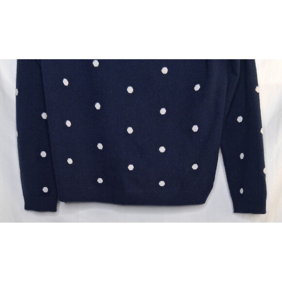 100% Cashmere Sweater Philosophy Navy/Frost White Polka Dot Size M - Picture 4 of 12